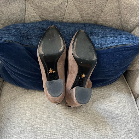 Prada Suede Booties in a cool brown/tan color - Picture 3 of 4